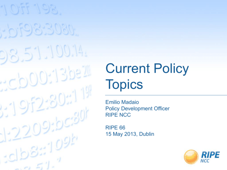 Current Health Policy Topics