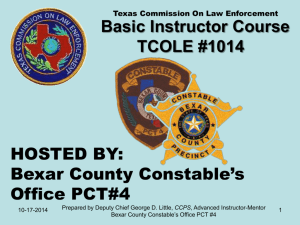 Basic TCLEOSE Instructor Course # 1014 (GdL)