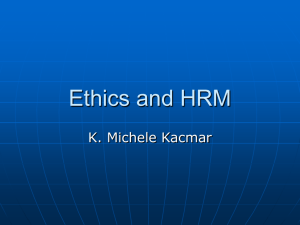 Ethics and HRM