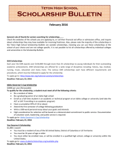 February Scholarship Bulletin