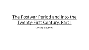 The Postwar Period and into the Twenty-First