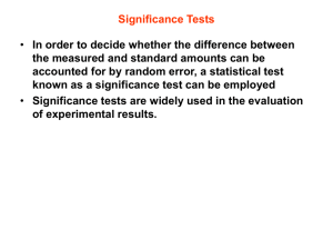 Significance Tests