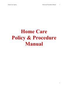 Home Care Policies & Procedures