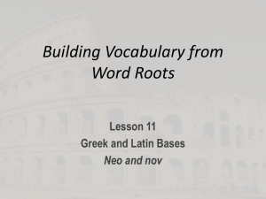 Lesson 11 PowerPoint: the bases neo and nov