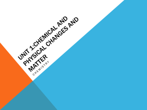 Unit 1:Chemical and Physical changes and matter