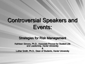 Controversial Speakers and Events: