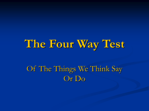The Four Way Test - Rotary District 7710