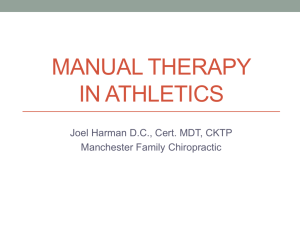 MANUAL THERAPY IN ATHLETICS