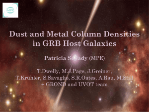 Dust and Metal Column Densities in GRB Host Galaxies