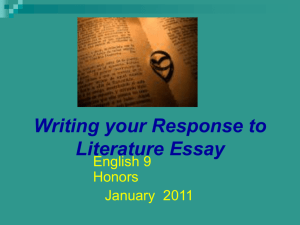 Write Responses to Literature