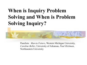 When is Inquiry Problem Solving