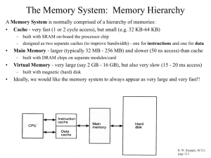 Memory Systems (Chapter 12)