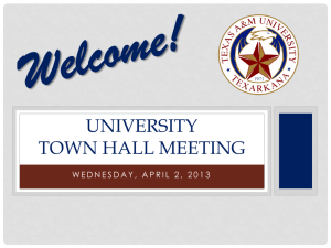 University Town Hall Meeting - Texas A&M University