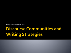 What is A Discourse Community?