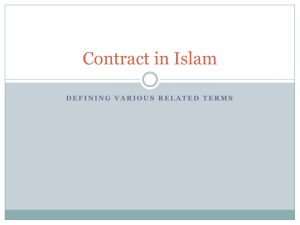 Contract in Islam( CLASS PRZNTATION)