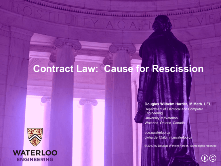 Contract Law Cause For Rescission