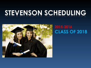 2015-2016 Scheduling Presentation for the Class of 2018