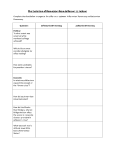 The Evolution of Democracy from Jefferson to Jackson