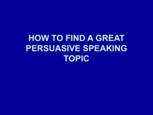 persuasive topic selection power point