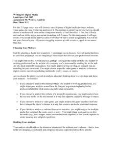 Writing for Digital Media Landrigan, Fall 2013 Assignment #1