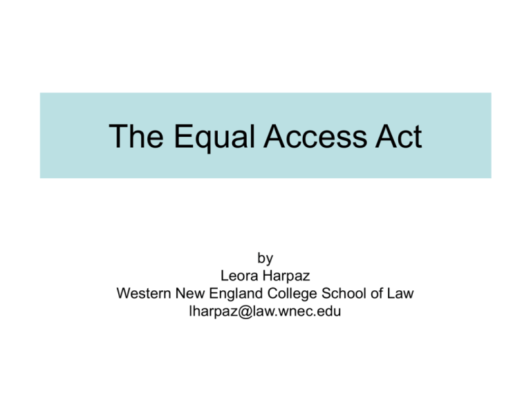 What Does The Equal Access Act Of 1984 Require