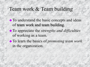 Team work & inter-disciplinary collaboration