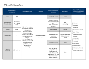 Lesson Plans math 7 week 9