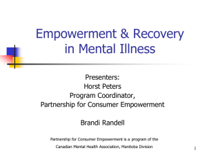 Empowerment & Recovery in Mental Illness