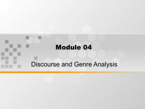 Discourse analysis vs. Genre analysis