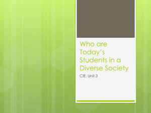 Who are Today*s Students in a Diverse Society