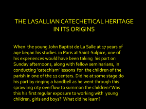 Session 1 – The Lasallian Catechetical Heritage in its Origins