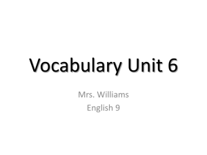Vocabulary Unit 6