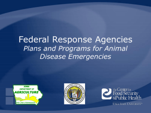 Federal Response Agencies - The Center for Food Security and