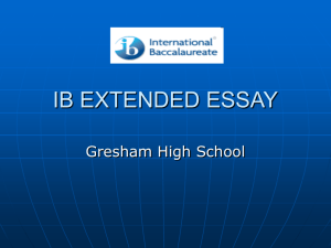 ib extended essay - International Baccalaureate