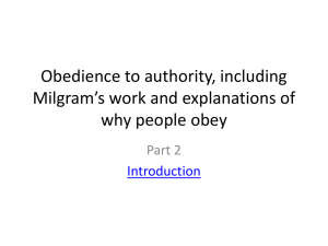 Milgram and Obedience