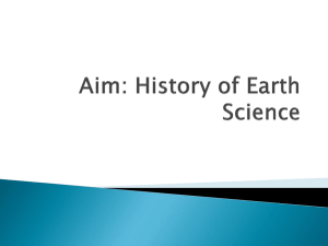 Aim: History of Earth Science