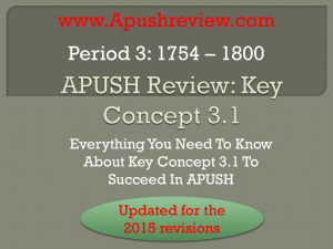 APUSH Review- Key Concept 3.1, revised 2015