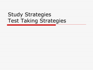 Study Strategies Test Taking Strategies