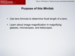 Activity 1: Focal Length of a Lens
