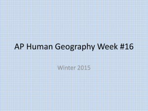 AP Human Geography Week #16