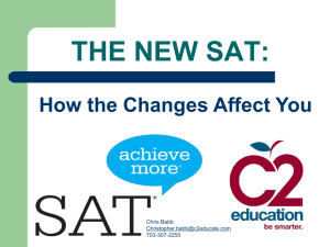 THE NEW SAT: