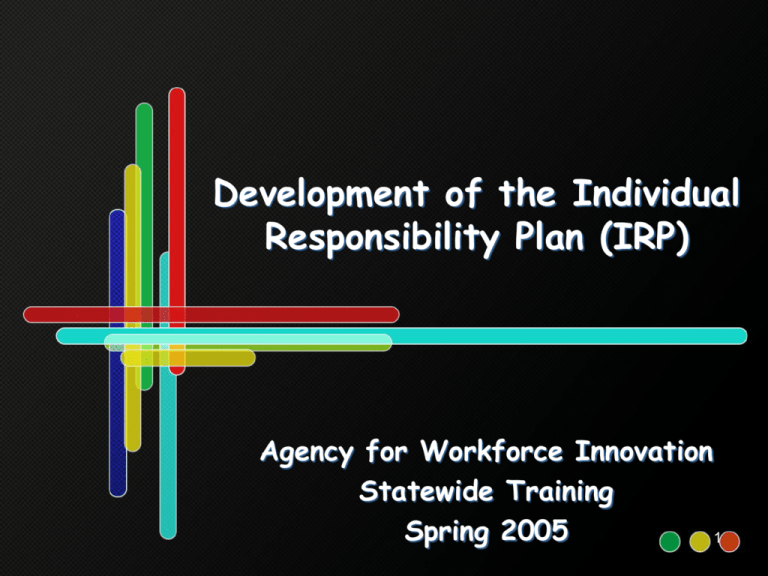 The Individual Responsibility Plan Whose Plan Is It?