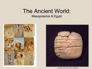 The Ancient World: Mesopotamia, Egypt, Israel, Persia