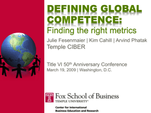 Defining Global Competence - Title VI 50th Anniversary Conference