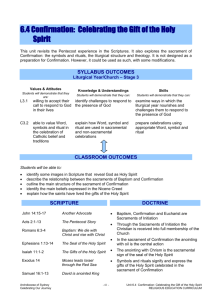 Unit 6.4 - Confirmation: Celebrating the Gift of the Holy Spirit