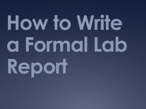 How to Write a Formal Lab Report