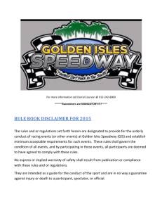 conduct and procedures - Golden Isles Speedway