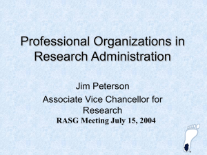 Professional Societies in Research Administration