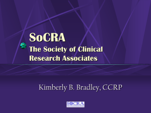 SoCRA The Society for Clinical Research Associates
