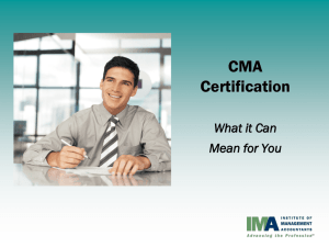 CMA Certification - Institute of Management Accountants